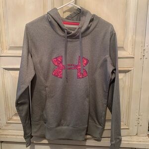 Grey and pink Under armor cold gear hoodie